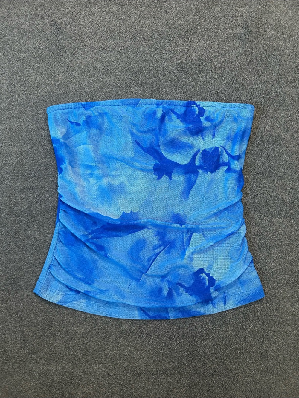 Blue Floral Tube Top